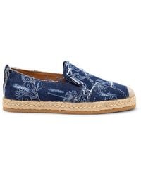 Hogan - Denim Floral Print Espadrilles - Lyst