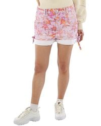 Isabel Marant - Ladies Floral Print Naesqui Cotton Denim Shorts, Brand Size 40 (Us - Lyst