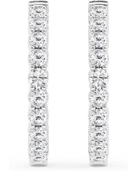 Brilliant Diamond - 4.00 Carat Round Lab Grown Inside Out Diamond Hoop Earrings - Lyst
