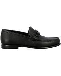 Ferragamo - Gancini Crown Bit Leather Loafers - Lyst