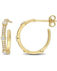 Created Forever - 2/5 Ct Tgw Lab Created Diamond Open Vintage Hoop Earrings - Lyst