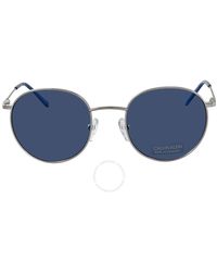 Calvin Klein - Blue Round Sunglasses Ck18104s 045 49 - Lyst