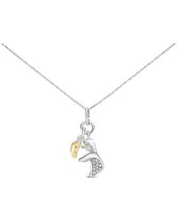 Haus of Brilliance - 14K Plated Sterling Diamond Accent Mom And Child Pendant Necklace - Lyst