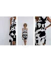 Burberry - Cow-Print Pieced Cutout Silk Mini Dress, Brand Size 4 (Us - Lyst