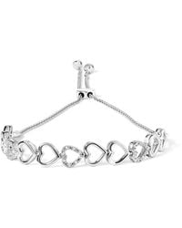 Haus of Brilliance - 925 Sterling 1/10 Cttw Diamond Heart Link Bolo Bracelet (I-J I2-I3 - Lyst