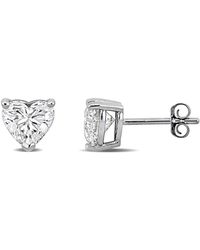 Created Forever - 2 Ct Heart Lab Grown Diamond Tw Stud Earrings 14K - Lyst