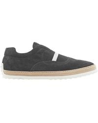 Tod's - Gomma Rafia Suede Loafers - Lyst