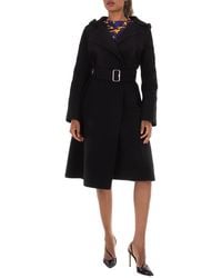 Burberry - Hooded Wool Cashmere Coat, Brand Size 8 Us - Lyst