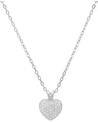 Kylie Harper - Sterling Tiny Puffed Cz Heart Pendant - Lyst