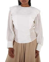 Chloé - Iconic Milk Flouncy Scallop Embroidered Shirt - Lyst
