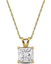 Created Forever - 2Ct Tw Princess-Cut Lab Grown Diamond Solitaire Pendant With Chain - Lyst