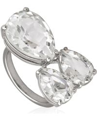 Swarovski - Millenia Pear Cut Crystals, Rhodium Plated Ring, Size 52 - Lyst