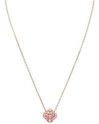 Swarovski - Rose Plated Sparkling Dance Clover Necklace - Lyst