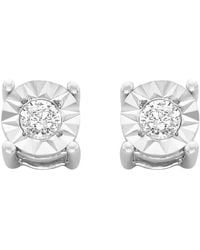 Haus of Brilliance - Sterling 1/10Ct. Tdw Round-Cut Diamond Miracle-Plated Stud Earrings (J-K,I3) - Lyst