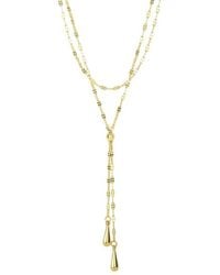 Tresorra - 14K Double Tear Drop Multi-Strand Necklace - Lyst