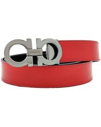 Ferragamo - Gancini Embossed Reversible And Adjustable Belt - Lyst