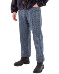 KENZO - Geometric-Pattern Denim Pants, Waist - Lyst