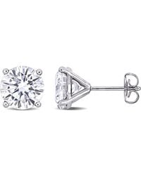 Amour - 4 Ct Dew Created Moissanite Solitaire Stud Earrings - Lyst
