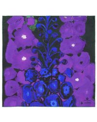 Burberry - Highgrove Delphinium Silk Scarf - Lyst