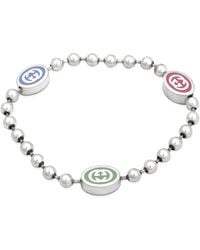 Gucci - Sterling And Enamel Boule Chain Interlocking G Bracelet - Lyst