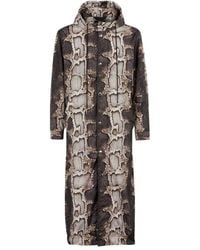 Roberto Cavalli - Phyton Print Hooded Coat, Brand Size 46 Us - Lyst