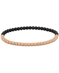 Amour - 4Mm Titanium Spring Bead Elastic Rose Plated Sterling Bracelet - Lyst