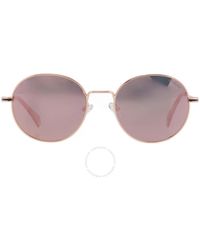 Polaroid - Polarized Rose Gold Mirror Round Sunglasses Pld 6105/s/x 0210/jq 53 - Lyst