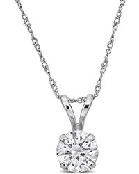 Created Forever - 1Ct Tw Lab-Grown Diamond Solitaire Pendant With Chain - Lyst