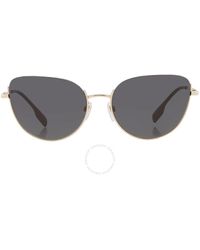 Burberry - Harper Dark Grey Cat Eye Sunglasses - Lyst