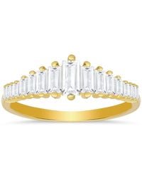Kylie Harper - 14K Over Art Deco Baguette-Cut Cz Ring - Lyst