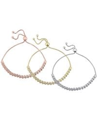 Amour - 3 Pc Set Of 3/4 Ct Tw Diamond Bolo Bracelets - Lyst