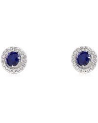 Swarovski - Ladies Rhodium Plated Sparkling Dance Dial Up Stud Pierced Earrings - Lyst