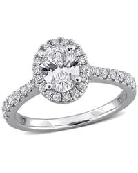 Created Forever - 1 2/5Ct Tgw Oval And Round-Cut Lab Grown Diamond Halo Engagement - Lyst