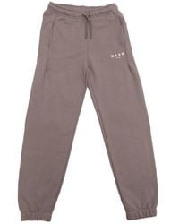 MSGM - Logo Print Cotton Sweat Pants - Lyst