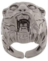 Roberto Cavalli - Tiger Head Chunky Ring - Lyst