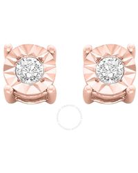 Haus of Brilliance - 10k Re-gold Plated Sterling Silver 1/10ct. Tdw Round-cut Diamond Miracle-plated Stud Earrings - Lyst