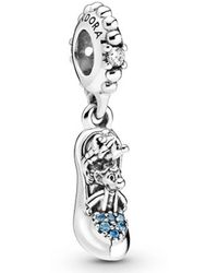 PANDORA - Sterling Silver Disney Cinderella Glass Slipper And Mice Dangle Charm - Lyst