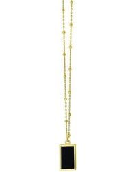 Tresorra - 14K Onyx Geometric Rectangle Pendant Necklace - Lyst