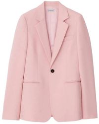 Burberry - Single-Breasted Wool Blazer Jacket, Brand Size 6 Us - Lyst