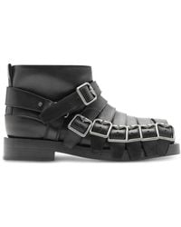 Burberry - Ekd Motif Multi-Strap Leather Boots, Brand Size 43 (Us - Lyst