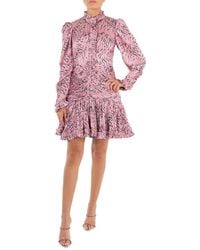Rabanne - Screw Printed Ruched Mini Dress, Brand Size 34 (Us - Lyst