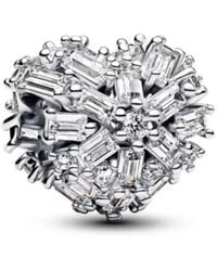 PANDORA - Ladies Sparkling Heart Charm - Lyst