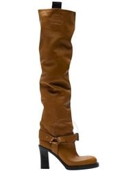 Burberry - Leather Soft Stirrup Boots, Brand Size 37 Us - Lyst