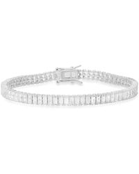 Kylie Harper - Sterling Baguette-Cut Cubic Zirconia Cz Tennis Bracelet - Lyst