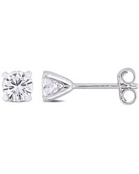 Amour - 1 Ct Dew Created Moissanite Solitaire Earrings - Lyst