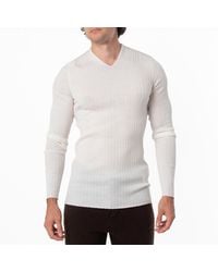 Ferragamo - V-Neck Wool Knit Sweater - Lyst