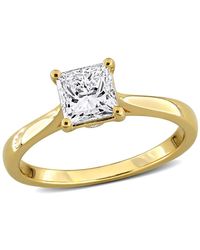Created Forever - 1Ct Tw Princess-Cut Lab-Grown Diamond Solitaire Engagement Ring With Side Accents - Lyst
