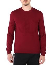 Roberto Cavalli - Deep Burgundy Wool Logo Sweater - Lyst