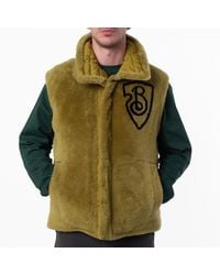 Burberry - Lamb Shearling Down Vest With B-Shield Print - Lyst