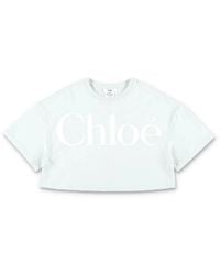 Chloé - Cotton Oversized Cropped T-Shirt - Lyst